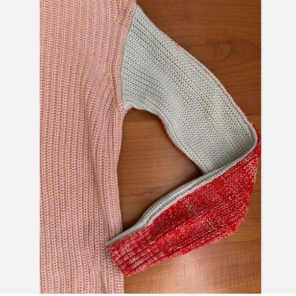 Solid & Striped The Max Asym Pullover Knit Sweater Marled Colorblock Top S NWOT - Picture 3 of 5